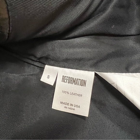 Reformation Big Dipper Leather Moto Style Jacket, Size S - Picture 6 of 13
